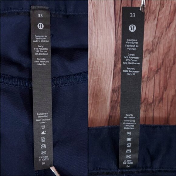 Lululemon Mens Size 33X29.25 ABC Pants Slim Utilitech Navy Blue M5ABOS - Picture 14 of 15
